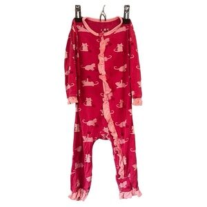 KicKee Pants Bamboo Kitty Cat Coverall  3-6m